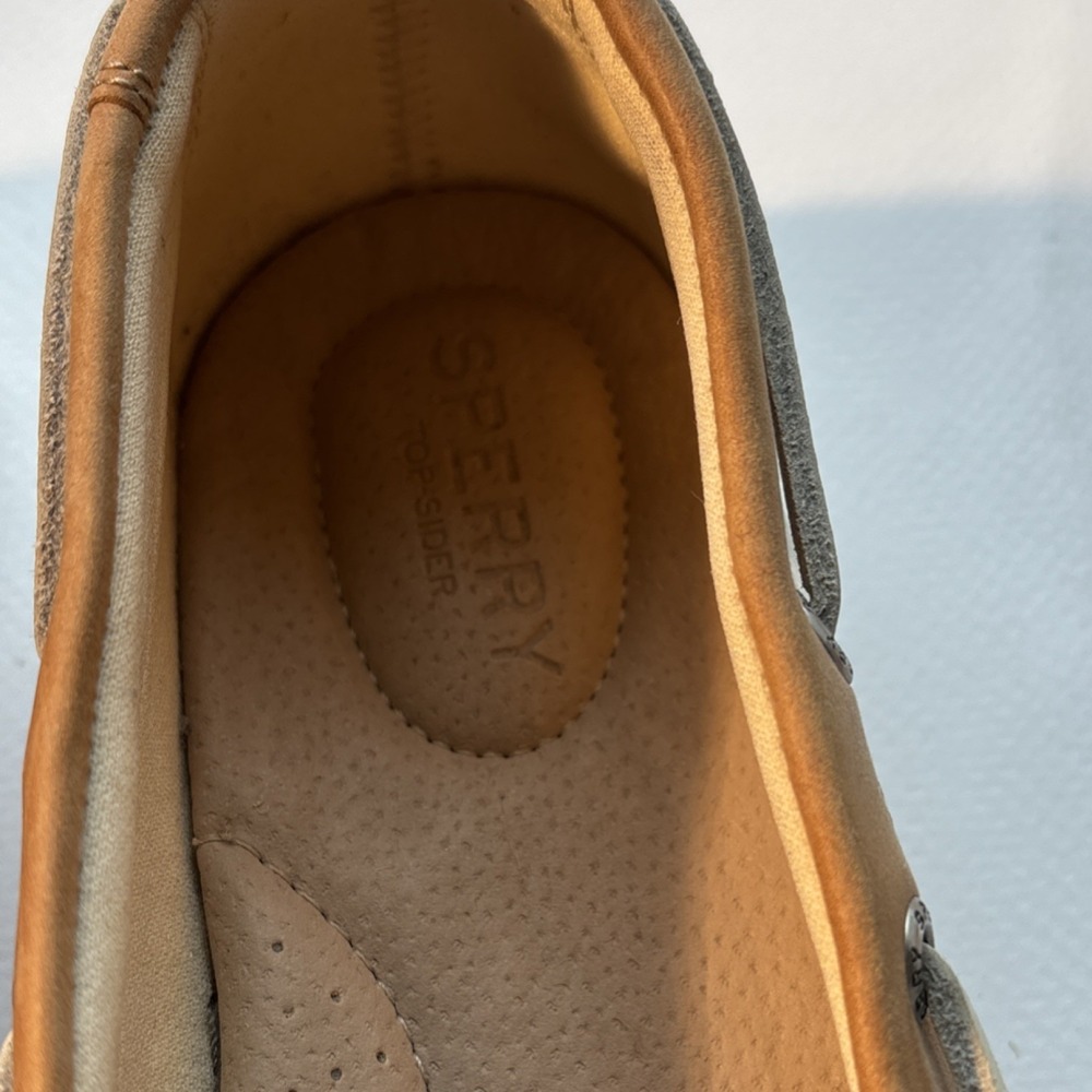 Sperry Tan Leather Boat Shoes Flats Lace Up Round Toe for Women - Picture 3 of 9